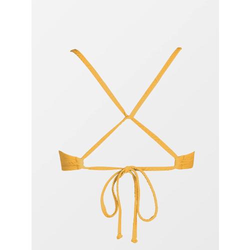 Size L..CUPSHE Bikini Top for Women Bathing Suit Criss Cross Self Tie Spaghetti Straps V Neck
