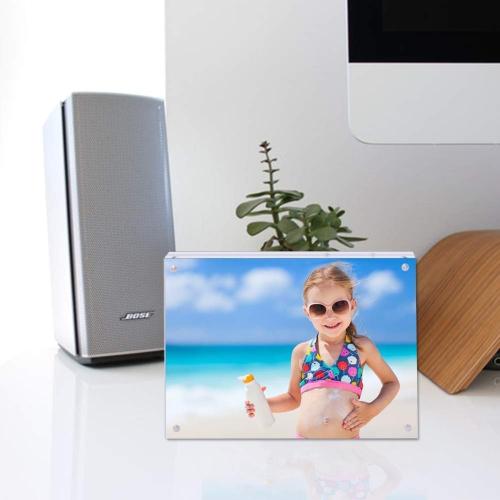 5x7 Acrylic Picture Frame Clear Double Sided Magnetic Picture Frameless Desktop Display Photo Frame with Stand Best Gift for Family, Baby, Friend