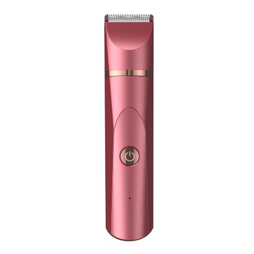 OLOV Electric Body Hair Trimmer - Groin Trimmer for Men - Bikini Trimmer Women - Wet/Dry Shaver Groomer, Replaceable Ceramic Blade Heads, USB Recharge Dock, Waterproof Hygiene Razor, Red