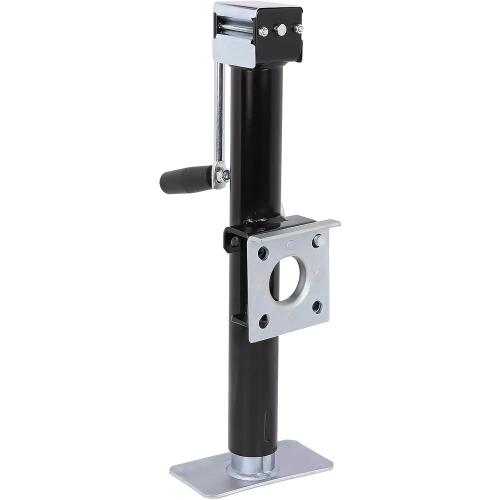 NBJINGYI 5,000 lbs Heavy Duty Trailer Jack, Weld-On Pipe Mount Swivel Jack with 15 Lift Range, Ergonomic Side Wind Handle and Foot Plate, Corrosion-Resistant Black E-Coat Finish