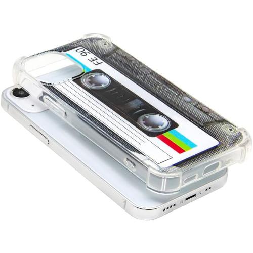 FAteamll Case for iPhone 13 Mini Matte Finish Heavy Duty Soft Back Cover with Reinforced Corners TPU Soft Bumper Retro Cassette Tape Case Compatible with iPhone 13 Mini