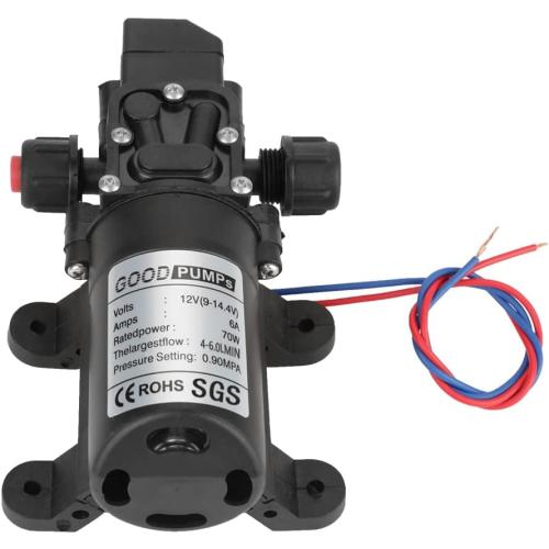 12 Volt Diaphragm Pump 70W Self Priming Pump 12V(9-14.4V) Amps- 6A- Rated power 72W- thelargestflow : 6L/MIN. pressure setting: 0.9MPA.