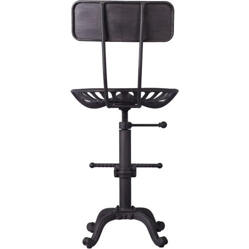 Diwhy Industrial Design Metal Adjustable Height Backrest Chair Vintage Tractor Saddle Bar Stool Rust