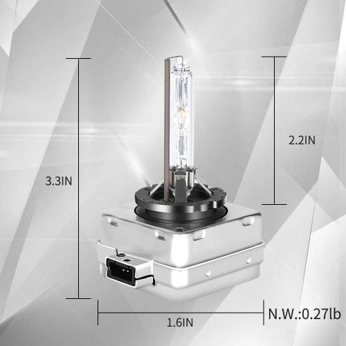 D3S/D3R 6000K Xenon HID Replacement Bulb White Metal Stents Base 12V Car Headlight Lamps Head Lights 35W 1pair (D3S/D3R