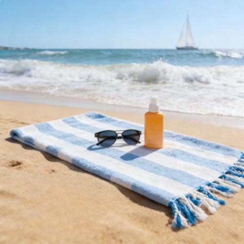 American Beach Towel - Cotton Rimmed Towel Türkiye Towel Fast Drying and Water Absorption Suitable for Holiday and Gym Orange