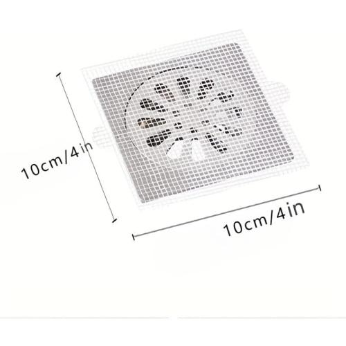 30 PC Disposable Shower Drain Hair Catcher Stickers 4x4 Strong Adhesive Mesh Covers for Bathroom, Kitchen & Laundry Easy Apply & Remove