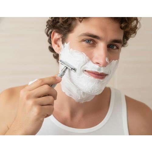 Double Edge Safety Razor with 10 Disposable Blades - Single blade double edge razor for men - Metal razor with Long Handle for close shave - Classic Clean Shave Single blade razor