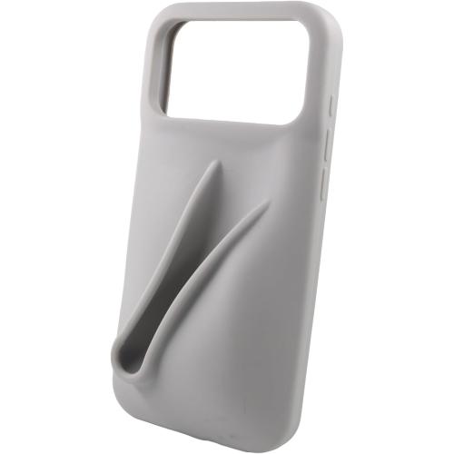 Soft Touch Silicone Lip Gloss Phone Case for iPhone 17 Pro Max, Minimalist Matte Design, Shockproof & Anti-Fingerprint Cover (Gray)