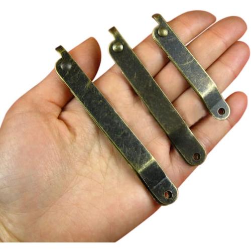 dophee 2Pcs Bronze Folding Lid Support Stay Hinges, 4.41x 2.64x 0.43