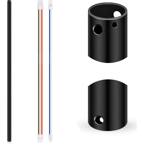 VIHOSE 48 Inch Ceiling Fan Downrod with Extension Cord 4 ft Black Downrod for Ceiling Fan 1 Inch Outside Diameter Not Threaded Suitable for a Wide Range of Fans *missing pieces*