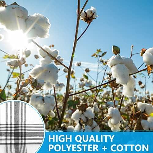 Pack of 12 URAQT Men's Handkerchiefs, 12 Pack Gents Hankies, Mens Premium Handkerchiefs Cotton White Pocket Square Hanks for Men Women