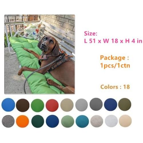 Size 51 Color Green  Indoor/Outdoor Bench Cushion,51-Inches,
