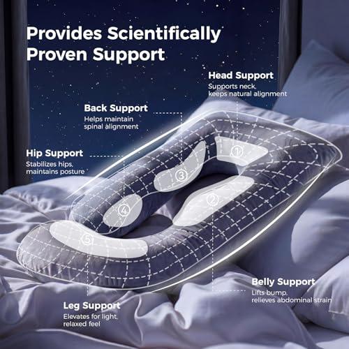 Momcozy Pregnancy Pillow for Sleeping - U Shaped Full Body Maternity Pillow