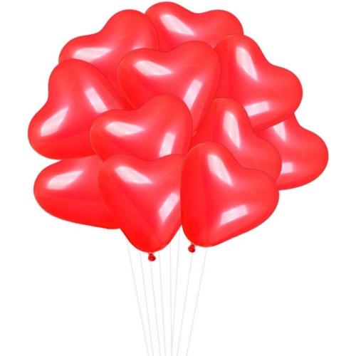 BinaryABC Red Heart Shaped Latex Balloons,Mother Day Valentine's Day Engagement Wedding Party Decorations,10Inch,50Pcs(Red)