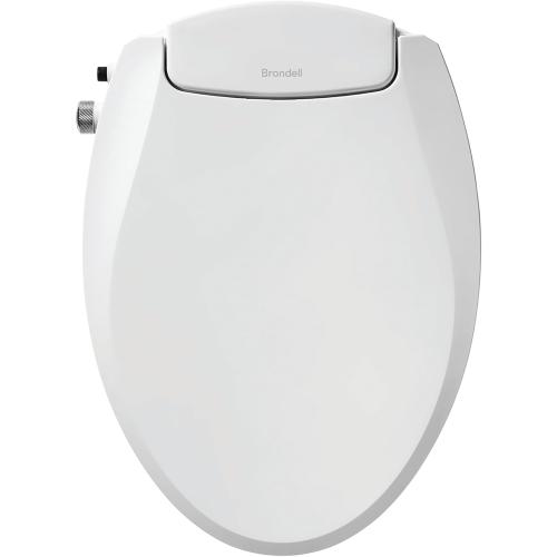 Brondell Bidet Toilet Seat Non-Electric Swash Ecoseat, Fits Elongated Toilets, White - Dual Nozzle System, Ambient Water Temperature - Bidet with Easy Installation