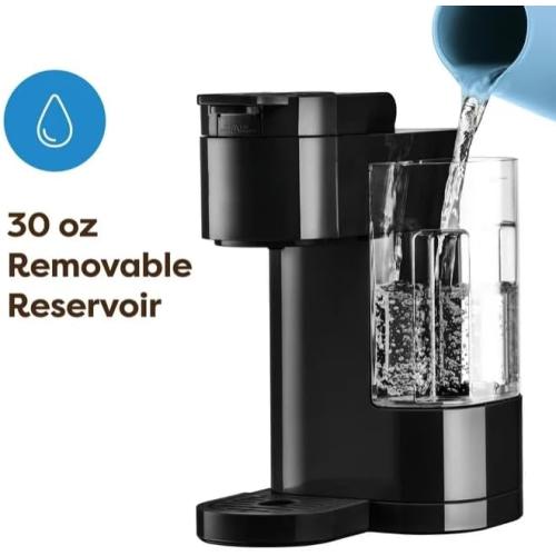 KeuriigK K Express Essentials Single Serve K Cup Pod Coffee Maker, 3 cup sizes (6, 8, and 10oz), Fast Fresh Brew, 30oz Removable Water Reservoir (Black)