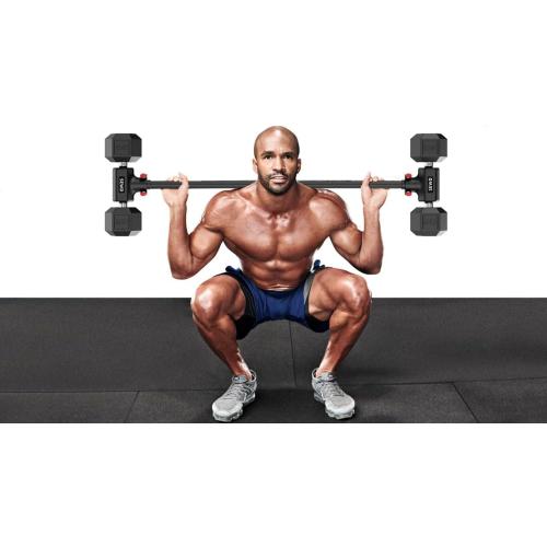 Dumbbell Converter by SEWD – Turn Dumbbells into Barbell Set – Adjustable Weights & Up to 220LB Capacity Barbell for Home Gym Full Body Workouts – Red