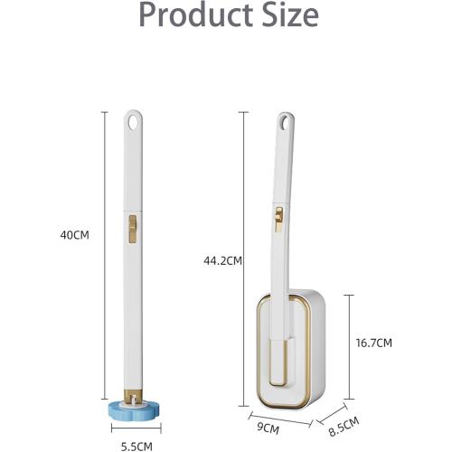 Disposable Toilet Brush with 48 Refill Heads and Holder– Includes Storage Caddy&Toilet Bowl Wand, Wall-Mount Scrubbing Toilet Brush Bathroom Cleaning Kit (1 Wand 48 Refills)