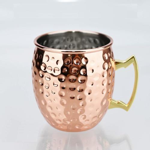 stainless steel cold drink cocktail glass,drinking cup (copper color 500ml)