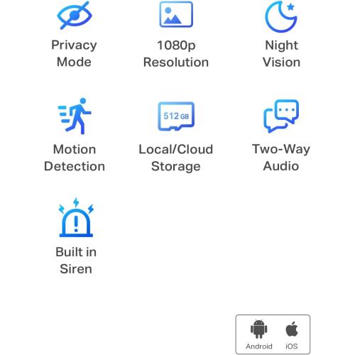 TP-Link Tapo 1080P Indoor Security Camera for Baby Monitor, Dog Camera w/Motion Detection, 2-Way Audio Siren, Night Vision, Cloud & SD Card Storage, Works w/Alexa & Google Home (Tapo C100)