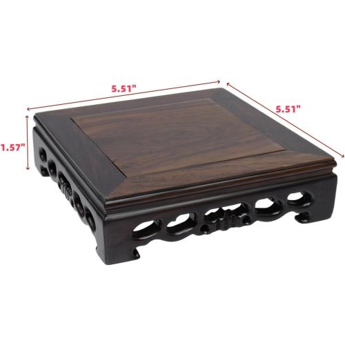 Ebony Wood Display Pedestal, 5.5 Inches Width, 1.57 Inches Height