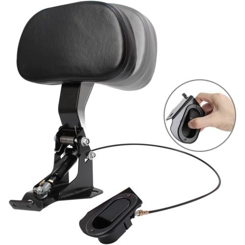 H RUO Adjustable Rider Backrest with Pad for Harley Touring Road King Street Glide FLHR FLHX 2009-2025 2024 2023 2022 2021