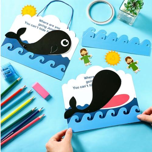 Wenqik 24 Pcs 24 Pcs Jonah and Whale Craft Kit Kids Bible Story Activities