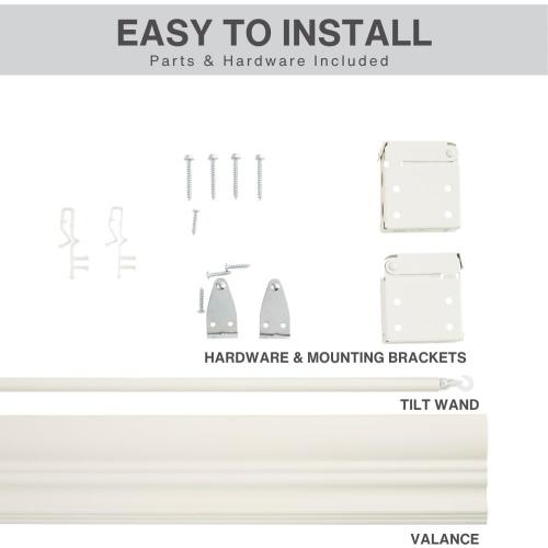 LOTUS & WINDOWARE Cordless 2-inchFaux Wood Blind 70 Wide x 48 Long,(Soft White-Antique White),Smooth, Room Darkening, Horizontal Blinds for Living Room, Bedroom, Interior Door Windows - 70 x 48,Sof