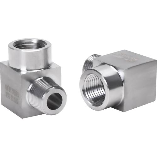 90 Degree Street Elbow - 3/8 NPT Male to 3/8 NPT Female Stainless Steel 304 Heavy Duty Forged Square Barstock Street Elbow Adapter Pipe Fitting (pack of 2)
