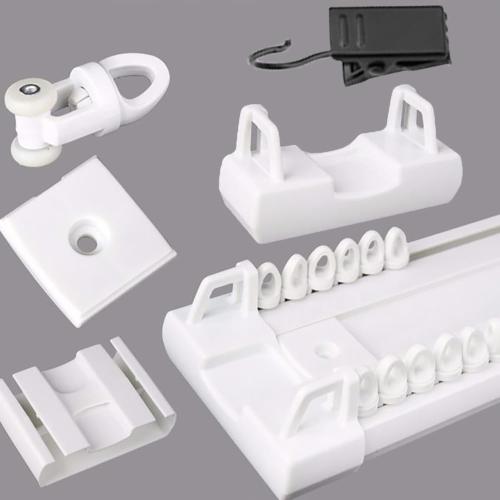 Curtain Conjoined Double Track, Heavy Duty Ceiling Rail for Living Room Bedroom Room Divider(White, 3-6ft)