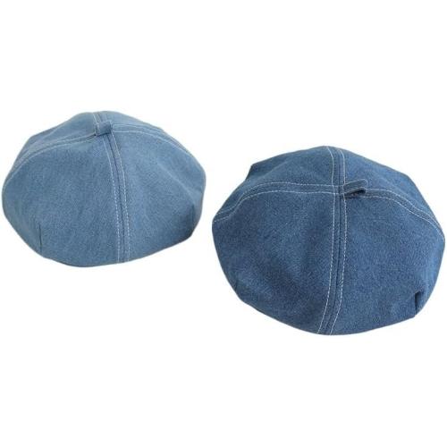 Student Denim Octagonal Beret Men's Women's Casual Painter's Hat
