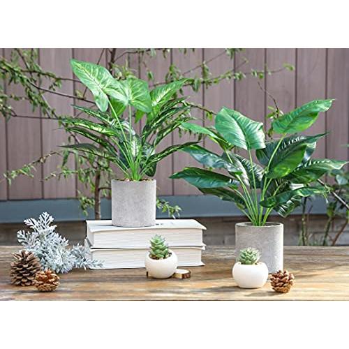 2pcs 16 Fake Plants Artificial Plants Tropical Faux Plants Indoor for Bathroom Kitchen Office Home Sage Green Decor