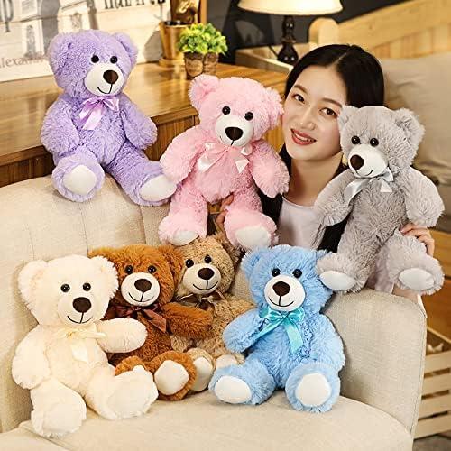 Plush Teddy Bear Cute Stuffed Animal Bear with Bow Plush Toys 13.8 Inches (Cream)