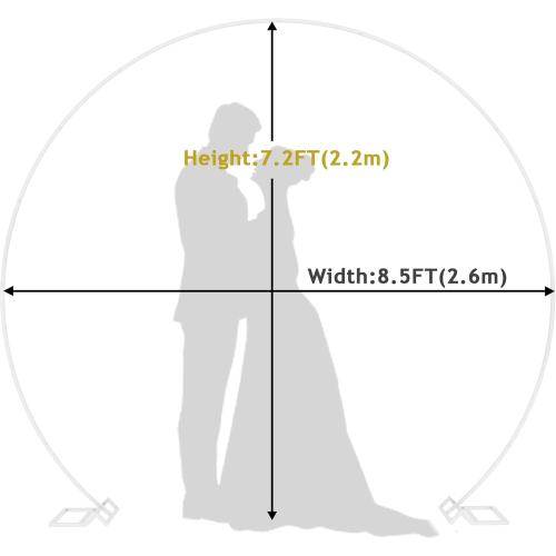Wokceer Wedding Arch 8.5FT Round Backdrop Stand Metal Circle Balloon Arch Frame Stand for Wedding Ceremony Birthday Party Bridal Shower Anniversary Candy Tables Decoration