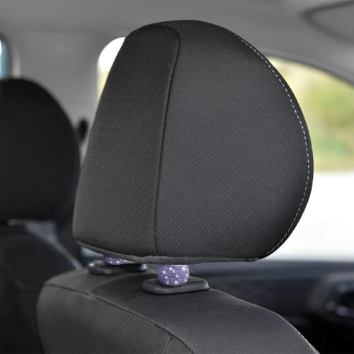 BELOMI 4 Pack Car Headrest Collars, Bling Car Head Rest Collars Rings Decor, Rhinestone Car Head Rest Collars, Diamond Interior Car Seat Accessory (Purple)