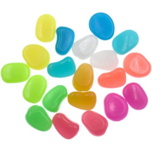 QTTLLI 10 Pcs Large Glow Pebbles Glow in The Dark Decorative Stones Rocks for Garden Path Walkway Yard Fish Tank, 1.7,Mixed Color