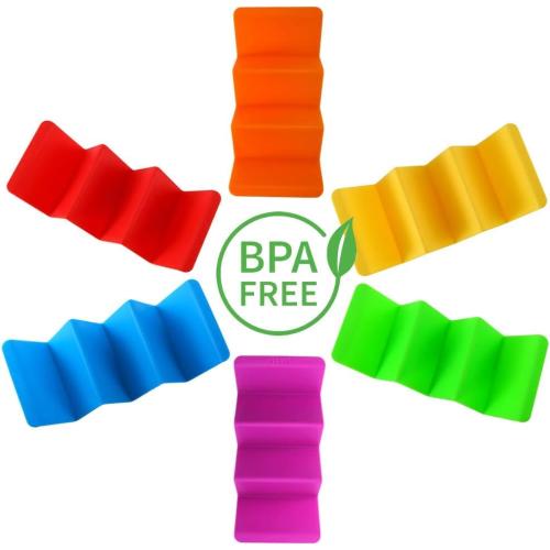 Aichoof Colorful Taco Holder Stands Set of 6 - Premium Large Tray Plates Holds Up to 3 or 2 Tacos Each, PP Health Material Very Hard and Sturdy, Dishwasher & Microwave Safe