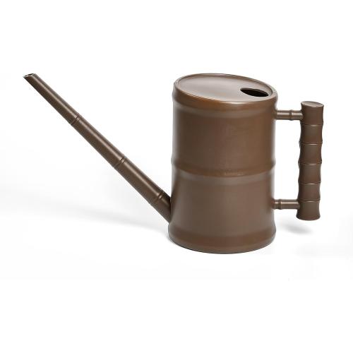 ZXJ Watering Can for Outdoor Indoor Plants - Small Plastic Home Garden - with Long Spout - Brown - 64 Oz - 1/2 Gallon
