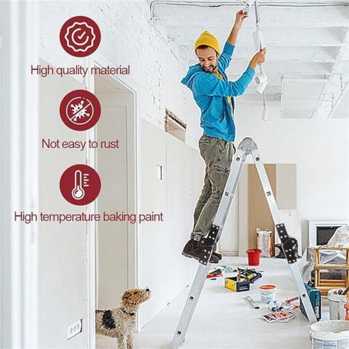 2 Pcs Attic Ladder Hinge Pull Down Stair Parts Suitable for Restoring Old Loft, DIY Ladder (Black)