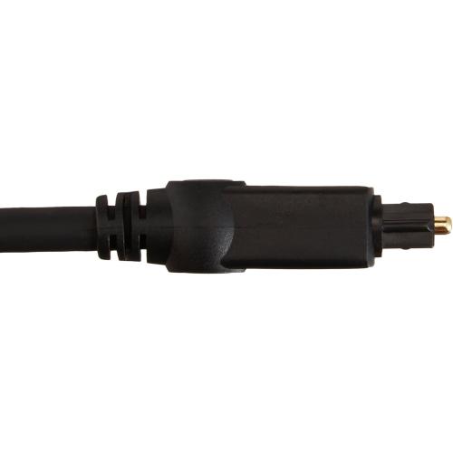 Amazon Basics Toslink Digital Optical Audio Fiber Optic Cable, Multi-Channel, for Sound Bar, Audio System, Home Theatre, Game Console, Blu-Ray Player, Gold-Plated Connectors, 6 Foot, Black