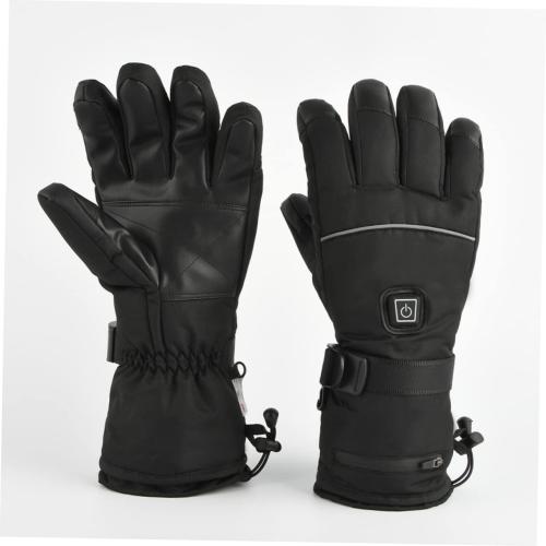1pair Battery Powered Heated Gloves for Men Adjustable Warmth Gloves for Motorcycle Cycling Compatible Plush and Pu Leather for Outdoor Sports
