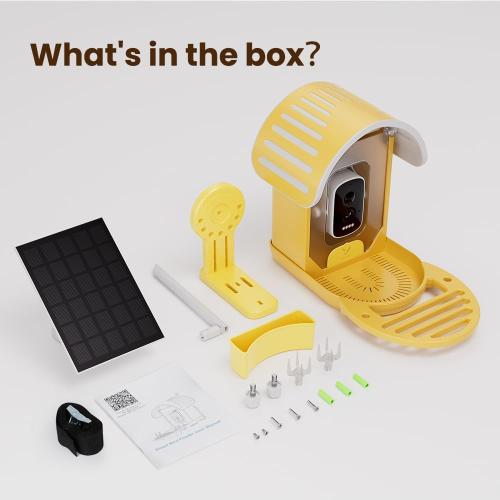 Smart Bird Feeder with Camera, 2.5K UHD Bird Camera AI Identifies 11,000  Bird's Species, Real-time Bird's Videos & Pictures, Solar Powered Wireless Outdoor, Ideal