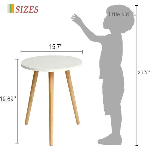AWASEN Round Side Table, Small Accent Table Nightstand Modern End Table for Living Room Bedroom Office Small Spaces, 15.7''D x 19.69''H (White)
