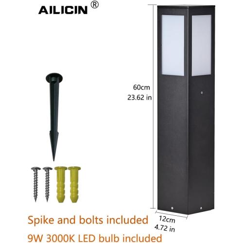 Outdoor Path Light, Post Lights,LED Bollard Lamp for Walkway, Garden, Yard (24 inches)