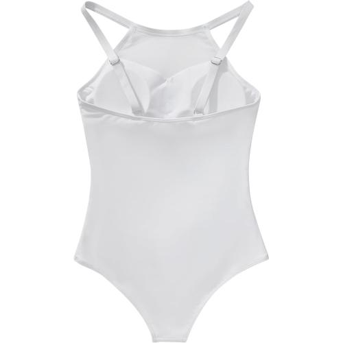 Size L.....SUUKSESS Women Tummy Control One Piece Swimsuit Sexy Mesh High Neck Bathing Suit