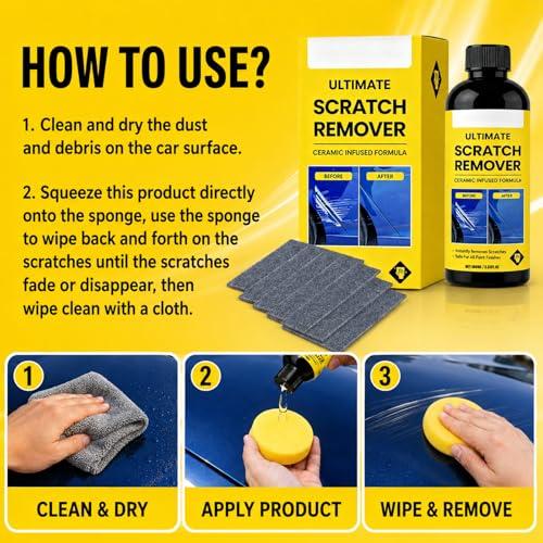 2Set Nanopolix Car Scratch Remover,Nanopolix Scratch Remover,Quick Fix Removal Paste for Deep Scratches,Car Scratchs Repair Paste Deep Scratch,All Paint Colors Polishing Kit (10*Nano Cloth 2*Sponge)