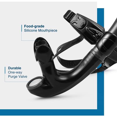 ZIONOR Swim Snorkel for Lap Swimming Adult, Front Snorkel Tube Swimming Training, Comfortable Mouthpiece One-Way Purge Valve for Pool, Outdoors