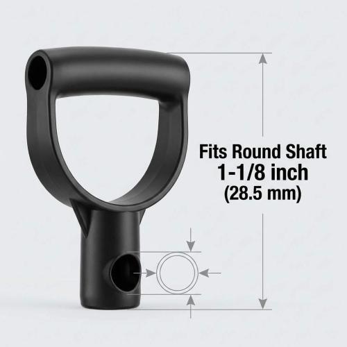 QWORK D Grip Handle 1-1/8 Inner Diameter – Secure Replacement for Shovel, Spade & Rake, 4 Pack