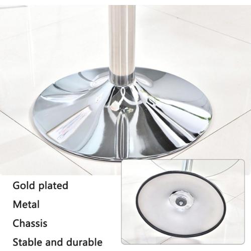 27.3 Round Glass Dining Table, Modern Circular, Sturdy Base and Perfect for 2-4 Seat, Bistro Style for Dining Room, Living Room, Balcony, Cafe