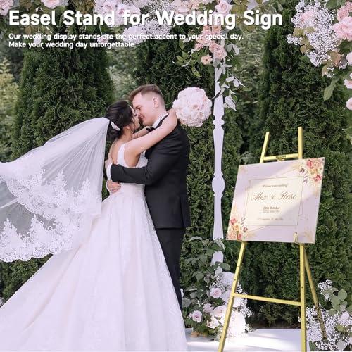 Gold Easel Stand for Sign, 47 Heavy Duty Metal Display Easel